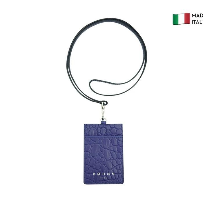 

promo id card name tag kulit asli unisex rounn lanyard