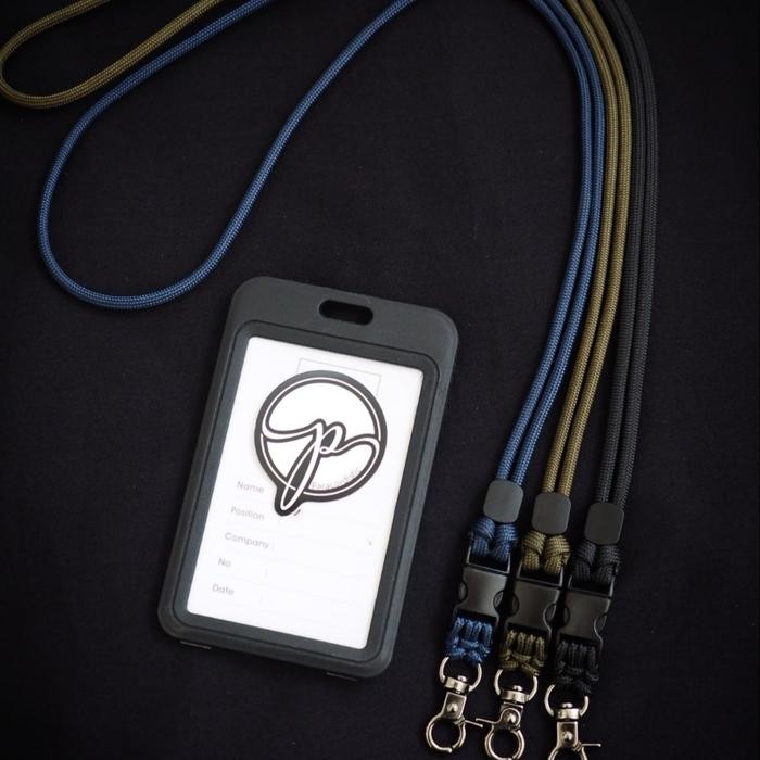 

promo minimix lanyard paracordistic detachable buckle card holder 2 sisi