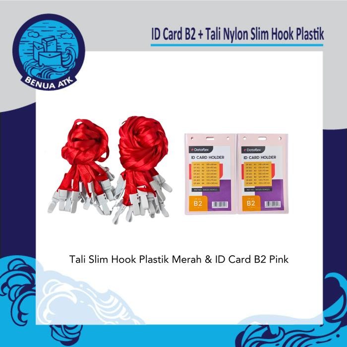 

promo bundling id card b2 + tali nylon slim hook plastik [cbt-nylk]