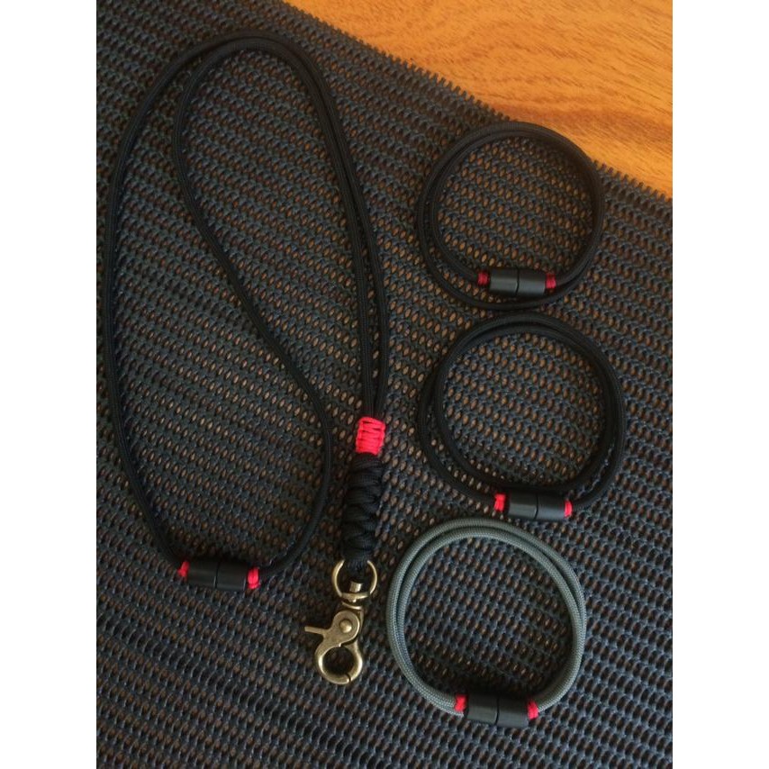 

promo paket lanyard id card + 2 gelang paracord - set aksesori id
