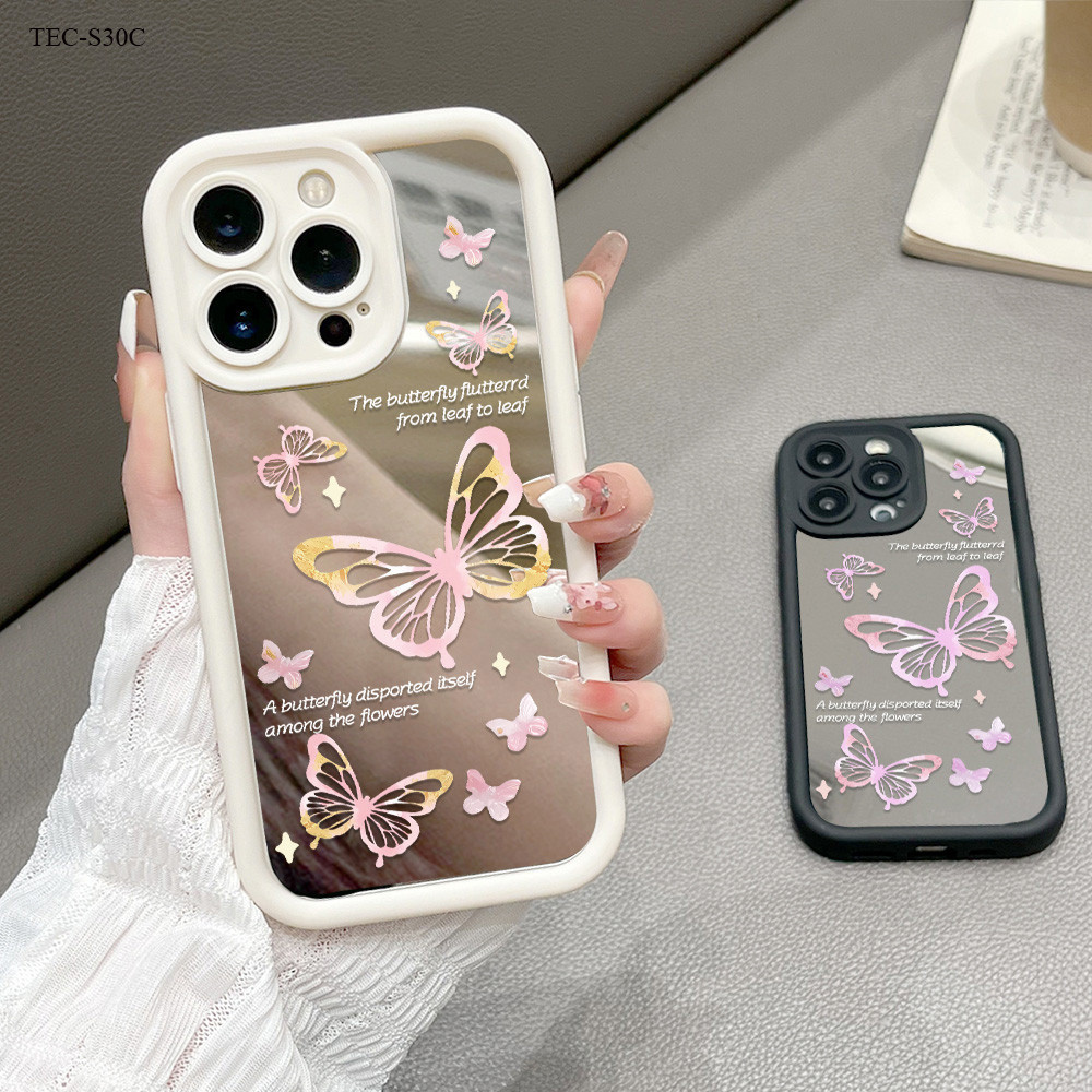 Casing Hp Untuk Tecno Spark Camon 30C 40Hp Mode Sofcase JZ Mirror Butterfly 8027 Cassing