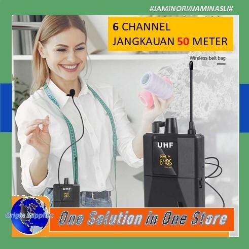 Microphone Mic Dual Clip On Wireless Uhf Zoom Live Vlogger Hp Dslr