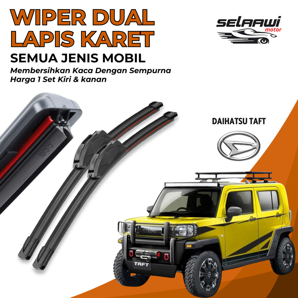 Wiper Mobil Daihatsu Taft Double Karet Pembersih Kaca Depan Mobil 1 Set Kiri dan Kanan