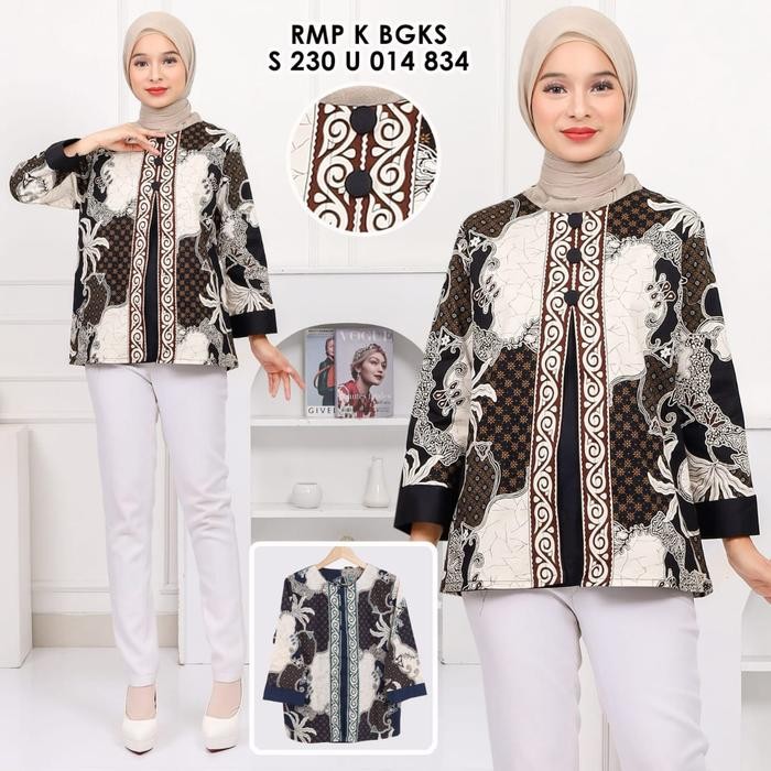 blouse batik wanita kekinian atasan batik v wanita kekinian
