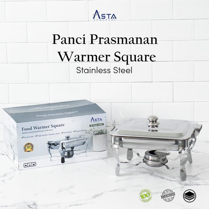 Tersedia Asta Wadah Prasmanan Set Stainless Steel Tebal 18X41 Cm Food Warmer