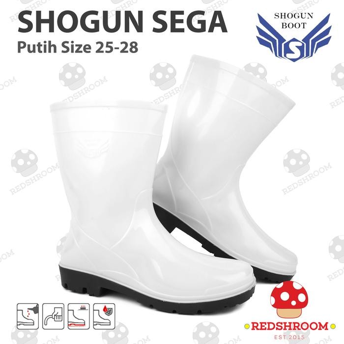 GENT.RIX- Sepatu Boot Pendek Shogun Sega Putih Boots Karet Lokal Lentur Ringan