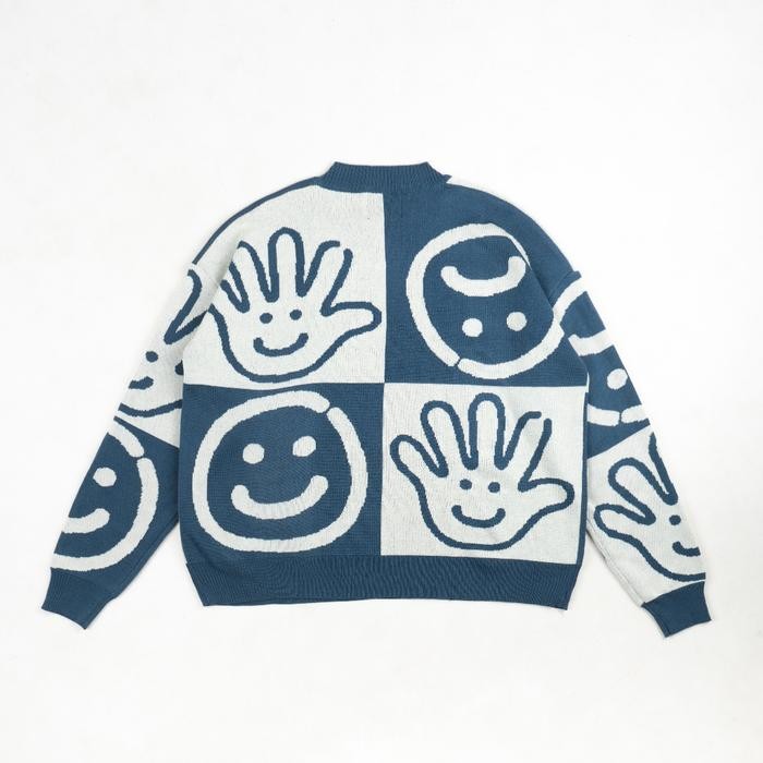 

FAITH FADE - Knitwear Signature Checkered (Steel Blue - Broken White)