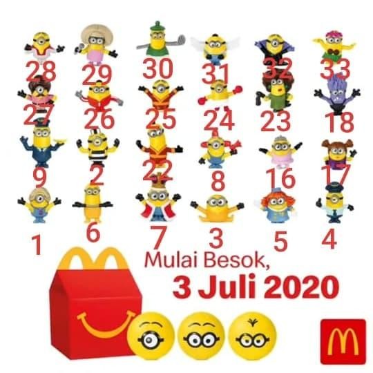 Terbaru Happy Meal McDonalds Minions 2020 Gold Version Mainan Collectible
