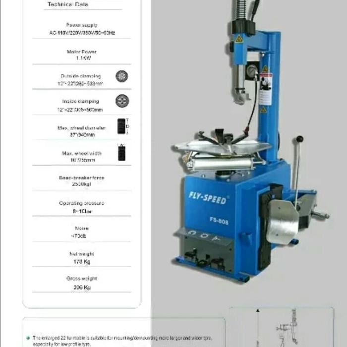 tyre changer tire changer mesin bukaan ban tc flyspeedfs808 hidrolik