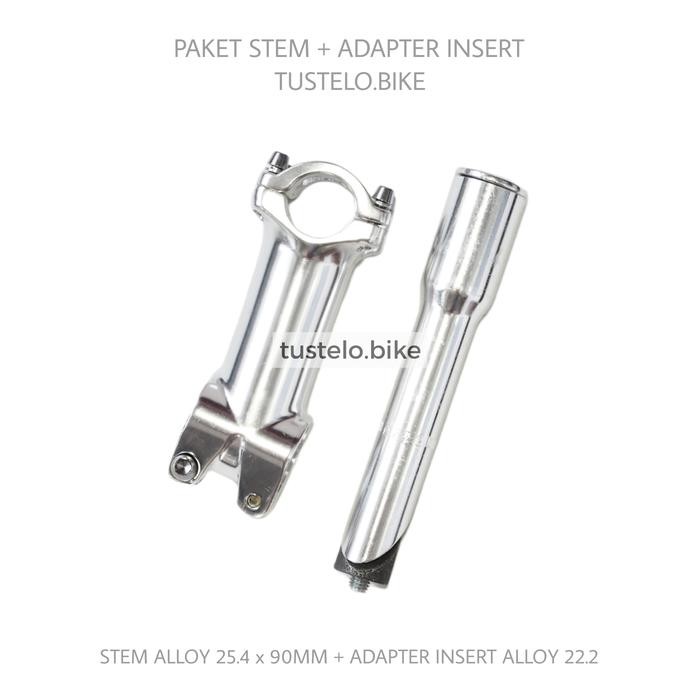 Paket Stem 25.4 Chrome Adaptor Stem Insert 22.2 to Oversize 28.6 OS