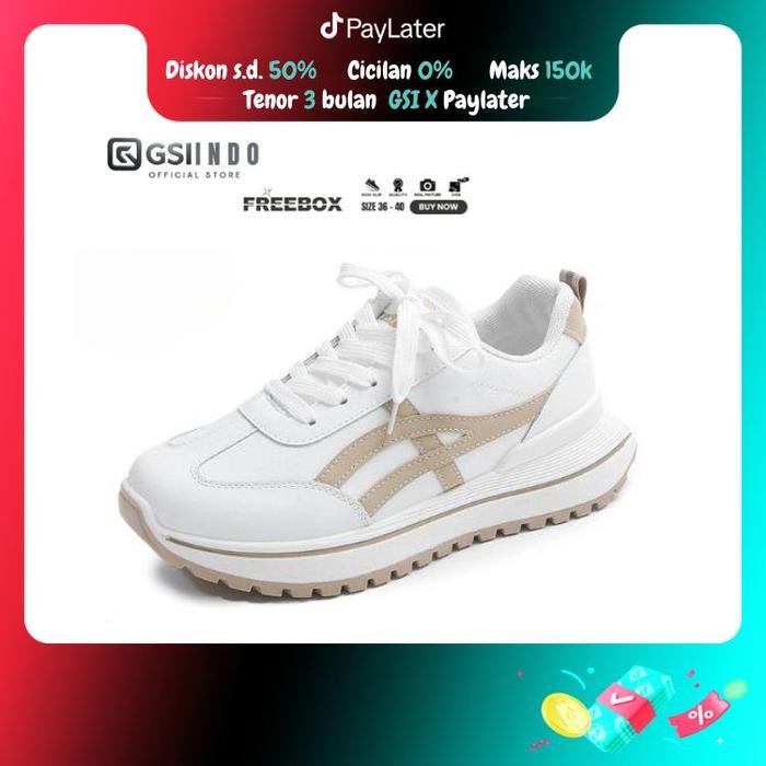 ASLI GSI INDO Jongsuk Sepatu Sports OlahWanita Sneakers Cewek Sport Casual 1353 Karet Shoes Cewek