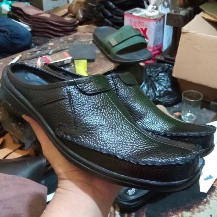 Sandal bustong pria 100% full kulit asli // sepatu sandal selop pria kulit asli