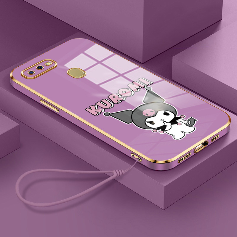 Casing Hp Untuk OPPO A7 A5s A12 A12s A11k Case Casing pola kelinci lucu Kesing HP Cesing tali berlap