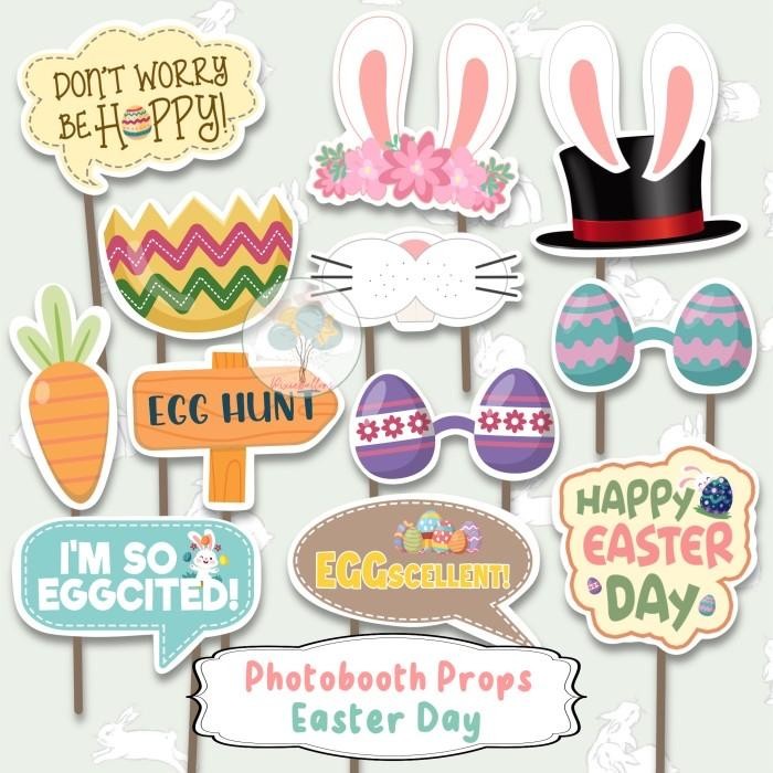 PHOTOBOOTH PROPS EASTER DAY PASKAH EGG DEKORASI TONGKAT FOTO