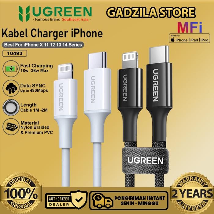 UGREEN Kabel Charger iPhone MFi Type C To Lightning Cable Data Transmission 480mbps For iPhone X XR