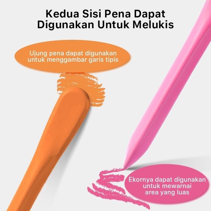 

Aimilo Crayon Set Krayon Plastik 12/24 Warna Cerah Bentuk Segitiga