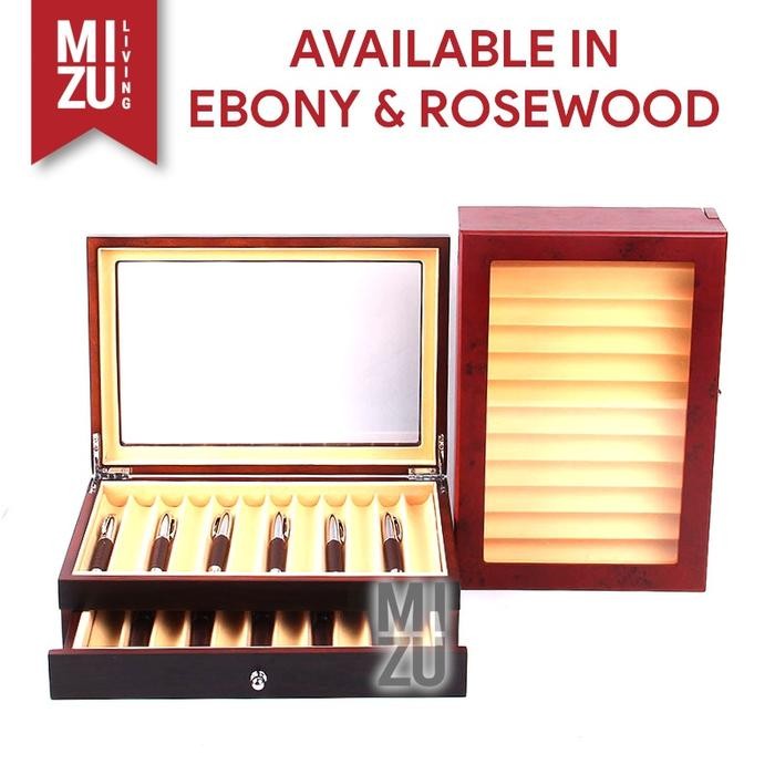 

Mizu Zeitaku 23 Fountain Pen Clear Display Case Wooden Box Storage Kotak Pen