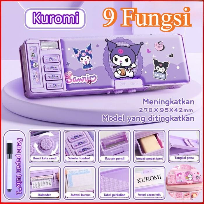 

COD 9 Fungsi KOTAK PENSIL + Pena Magic / Kotak Alat Tulis Multifungsi Kunci Kode Dua Sisi Sanrio