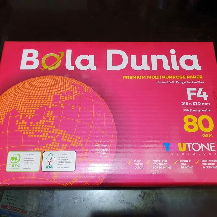 

Khusus Grab! Kertas Hvs F4 80Gr Bola Dunia