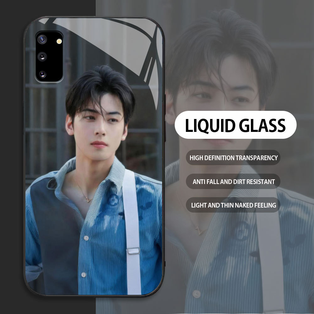 Tempered Glass case For Samsung Galaxy NOTE 9 10 Plus Pro kasing Handphone  Pola Cha Eun Woo  Casing