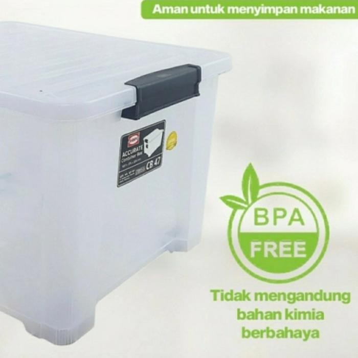 Box Container CB 47 Liter Transparan Bening Accurate Shinpo Rak Susun
