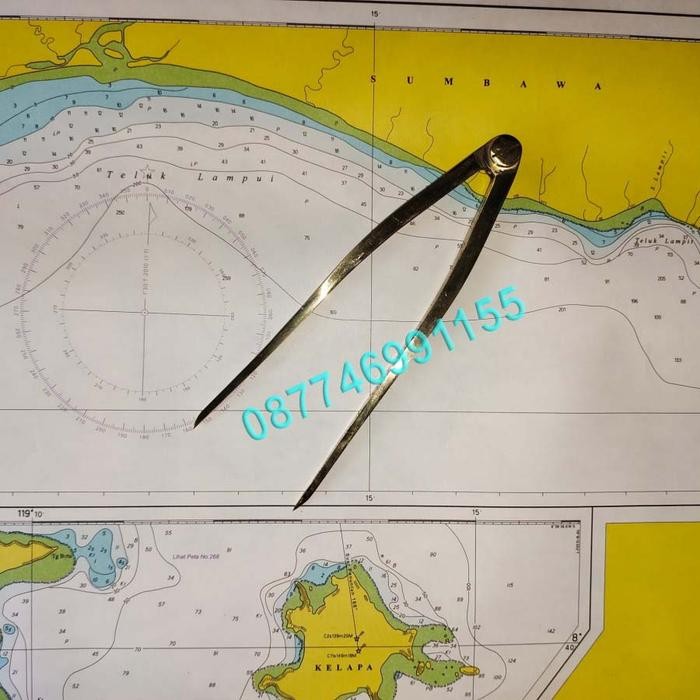 

Jangka Peta Chart Divider Marine Kelautan Kuningan Panjang 7 Inch