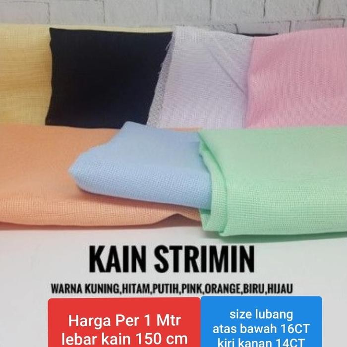 Pilihan- Kain Strimin Per Meter Kain Setrimin Kain Sulam Kristik Cross Stitch
