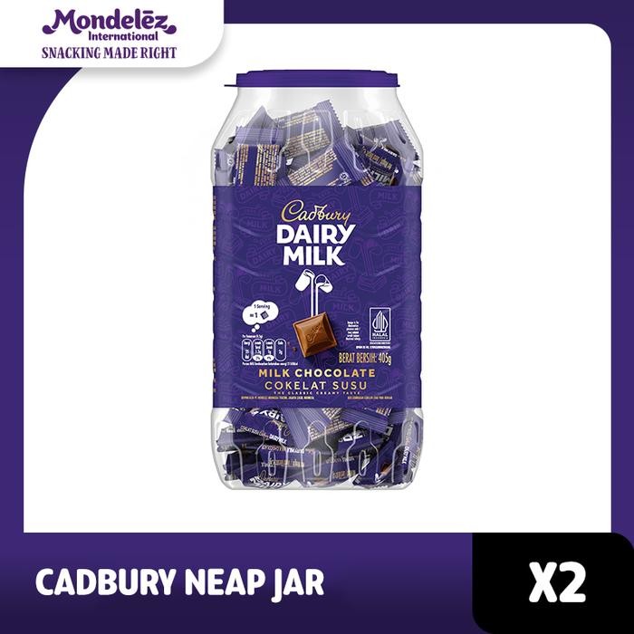 

CADBURY DAIRY MILK NEAPS JAR 382g X 2 Cokelat Susu Lembut Original Premium Kemasan Toples