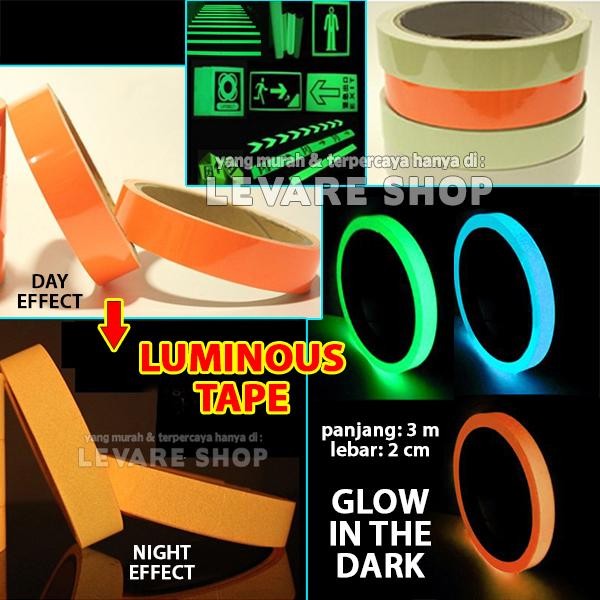 

Pilihan- 1 Roll Luminous Tape Sticker Lakban Nyala Glow In The Dark 2 Cm X 3 M
