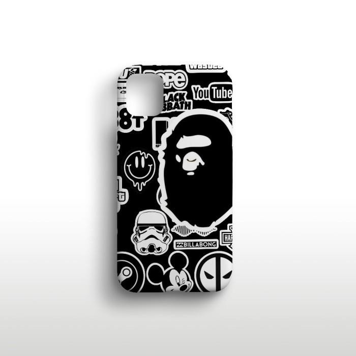 Pilihan- 50 Pcs Stiker Aesthetic Black And White Brand Distro Vinyl Waterproof Anti Air -