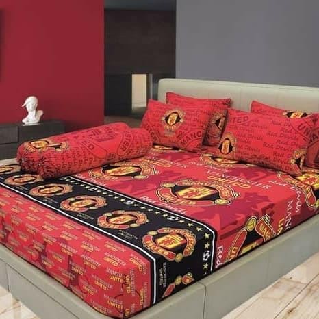 Sprei Katun Rumbai Internal Uk 180X200 Mu Manchester United Murah