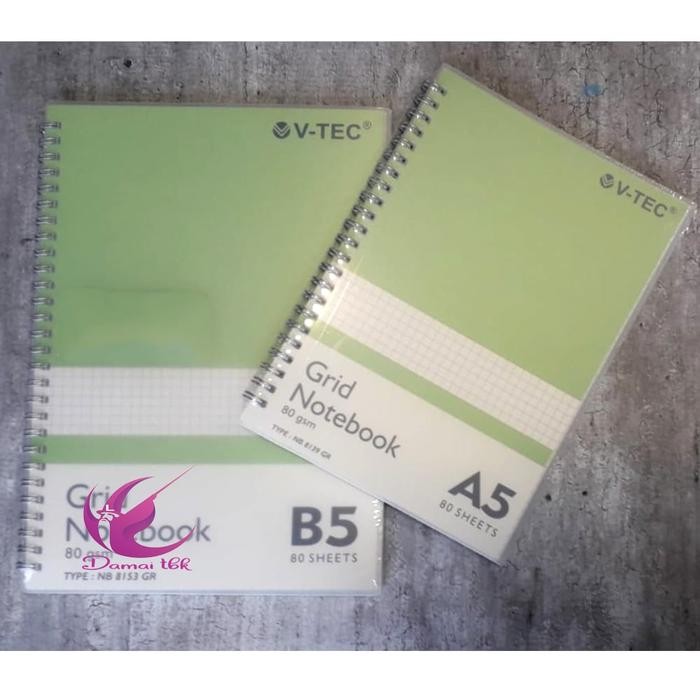 

V-Tec Notebook Grid A5 / B5 80Gsm 80Sheets Kode 819