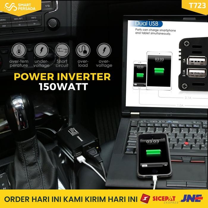 Inverter Dc Ke Ac Power Mobil Car 150 Watt Colokan Usb 12 V 220 V