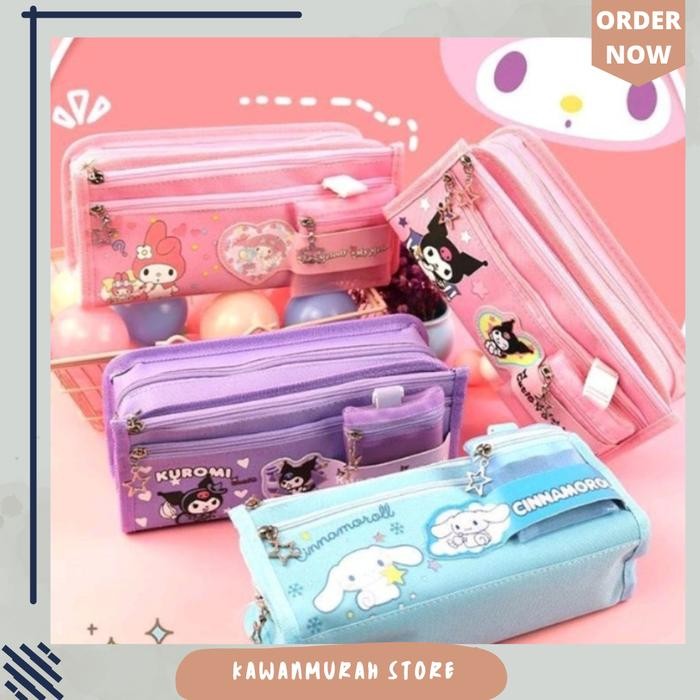 

Promo! Tempat Pensil Multifungsi Motif Sanrio Kuromi Melody / Tas Alat Tulis Kanvas Sekolah Pena