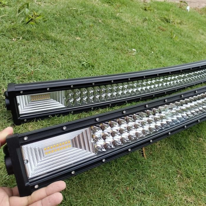 Terlaris Led Light Bar Curve 5 Mode Sinar Putih Kuning Offroad Premium Terlariss 