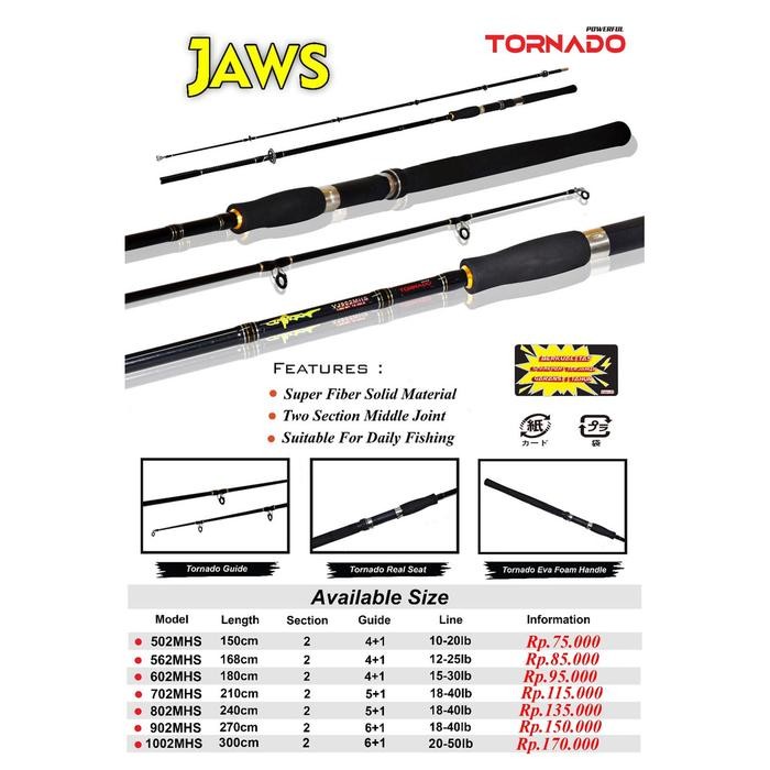 Joran Tornado Jaws 602/702/802/1002 - Joran Sambung 2