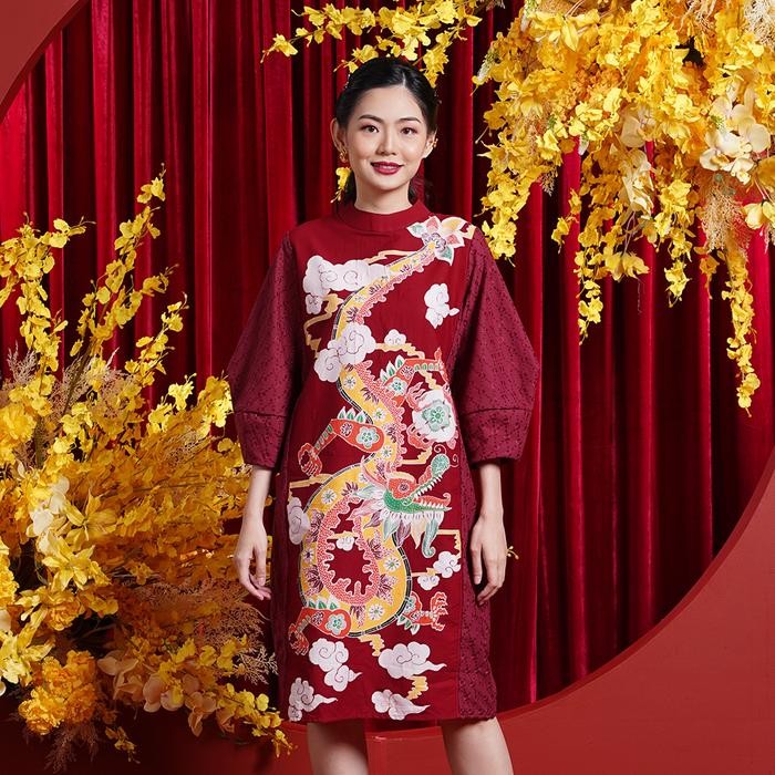 NONA RARA - Lesi Tulis CNY D0457, Baju blouse batik wanita modern