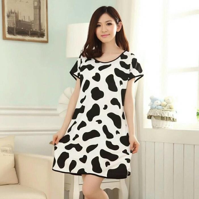 TERLARIS Baju Tidur Baju Santai Wanita Polkadot motif Sapi Cotton READY STOCK