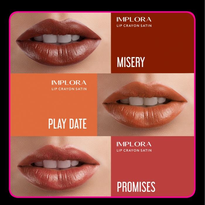 Implora Lip Crayon Satin 3,5 gr Lipstik Ringan Gloss Satin Finish