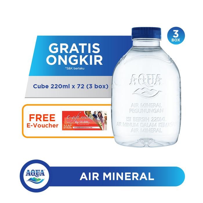 

Pilihan- Aqua Cube 220Ml X 24 Botol (3 Box) Free Gift Voucher