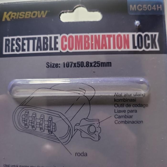 GEMBOK KOMBINASI 4 ANGKA NOMOR KRISBOW