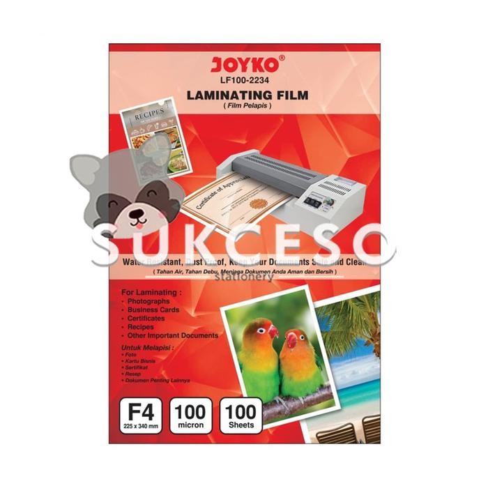 

Pilihan- Joyko Laminating Film / Plastik Laminating Lf100-2234 (F4) Folio Murah