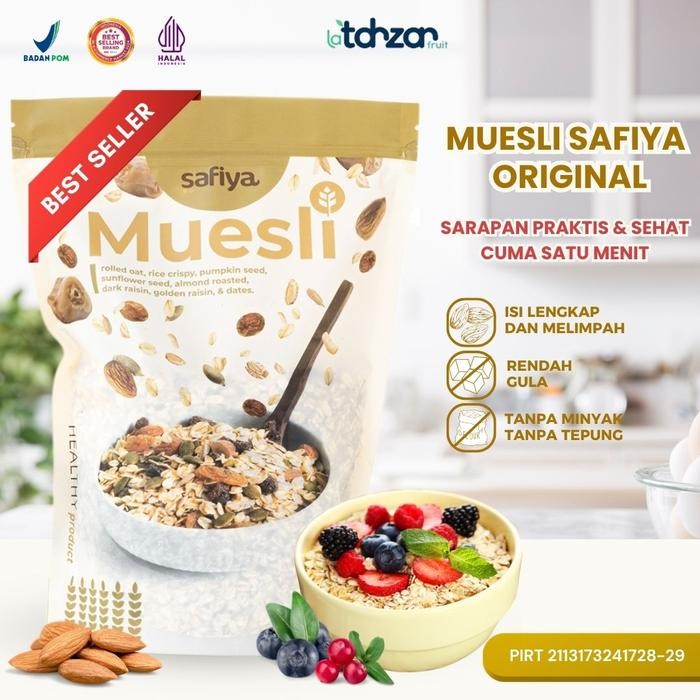 

Muesli Safiya Original 1 Kg Dried Fruit Mix With Almond and Seed Oatmeal Instan Sereal Praktis
