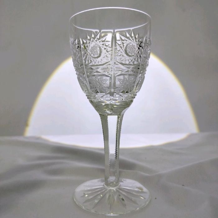 gelas kaki kristal Bohemia 500 pk antik Gress like new d269