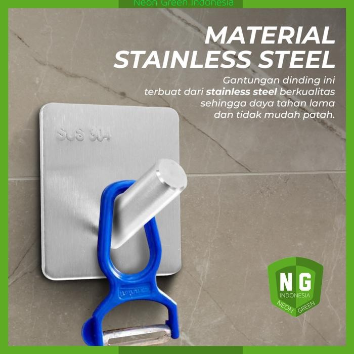 Ikea Livien - Gantungan Tempel Dinding Hook Hanger Dapur Baju Kamar Mandi Stainless