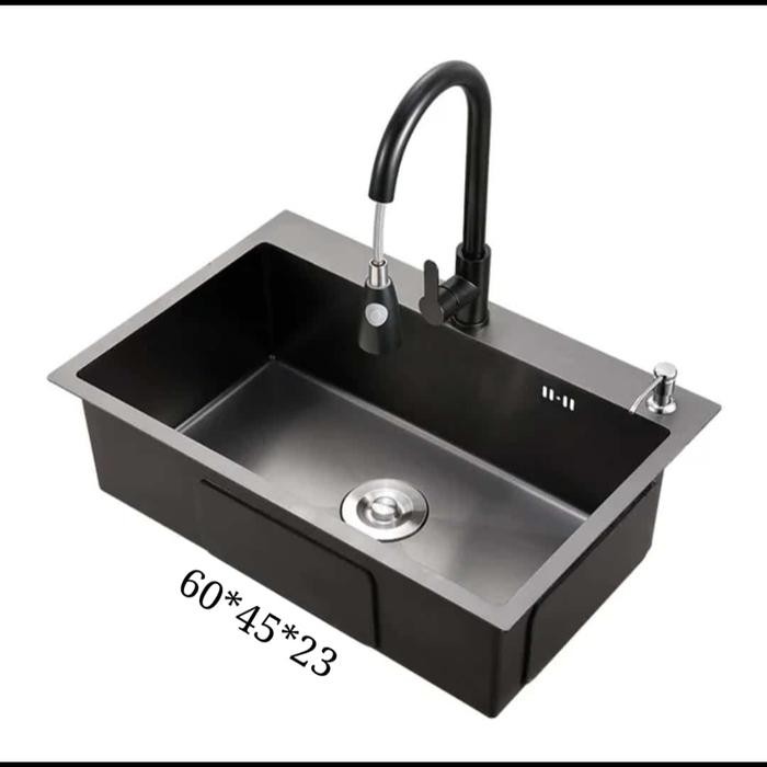 kitchen sink Handmade 6045 velar Hitam / kitchen sink 6045 Black velar
