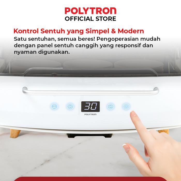 POLYTRON Kitchenmate Dish Dryer UV Sterilizer Botol Bayi Rak Pengering Piring 80 Liter - PDD 801UV