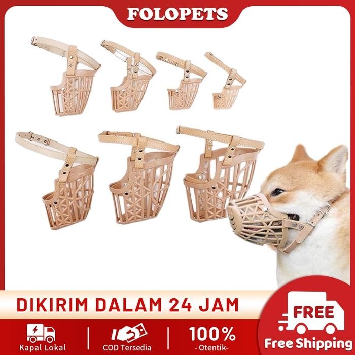 Siap Kirim FOLOPETS Muzzle Tutup Mulut Anti Gigit Untuk Anjing & Kucing