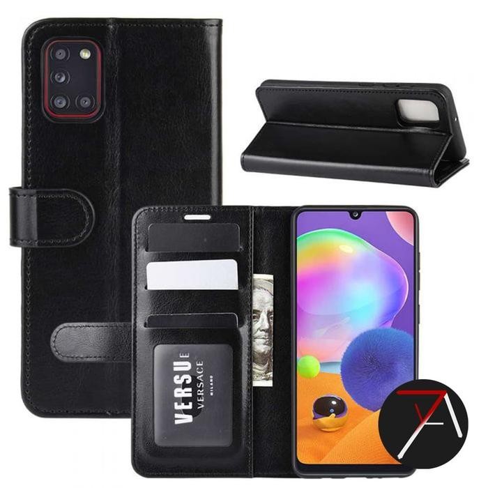 Samsung Galaxy A31 Flip Wallet Dompet Kulit Leather Cover Case Casing