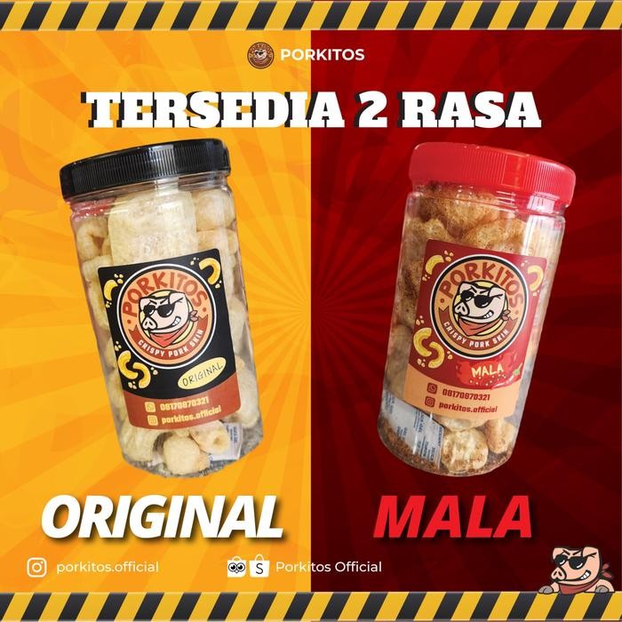 

ASLI Porkitos kerupuk porkskin renyah enak wangi gurih READY STOCK